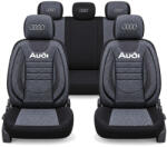 AutoHelix MSA Set Huse Scaune Universale City, Gri cu Negru Personalizate cu Audi (HSCGN1)