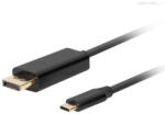 Lanberg CA-CMDP-10CU-0010-BK DisplayPort 1.2 (M) - USB Type-C (M) UHD 4K CU fekete aranyozott DisplayPort kábel 1m (CACMDP10CU0010B) - digital24