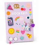 OBRO Agenda A5 cu Lacăt și Cheie, Copertă Dură cu Patch-uri 3D Unicorn, 80 File Dictando, Lila Deschis