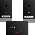 EZVIZ HP7 2K videós kaputelefon-készlet, 2 kültéri egység + 7" színes érintőképernyő, AI-alapú emberfelismerés, kétirányú hangkommunikáció; ajtónyitási funkció, kétsávos Wi-Fi, HP7 készlet, Fekete (HP7 2-En