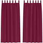vidaXL Fekete Függöny Gyűrűkkel 2 pcs Bordó 260 x 140 cm Poliészter 4107577 (4107577)