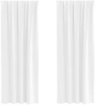 vidaXL Fekete Függöny Gyűrűkkel 2 pcs Tiszta Fehér 225 x 140 cm 4107495 (4107495)