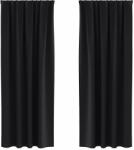 vidaXL Fekete Függöny Gyűrűkkel 2 pcs Fekete 225 x 140 cm Poliészter 4107430 (4107430)