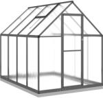 vidaXL antracitszürke alumínium melegház alapvázzal 224x169x202 cm 3266325 (3266325)