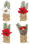 Mica Decorations dekoráció cserép jutaszövettel Ø 8 x 16 cm 4-féle változatban