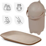 NATTOU Pelenkatároló kuka Dropy és pelenkázó alátét Softy Taupe 50x70 cm