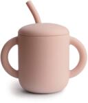 Mushie SZILIKON POHÁRKA SZÍVÓSZÁLLAL Változat: Blush