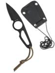 Mil-Tec cuțit pe gât cu teacă Kydex, negru, 16cm (15398200)