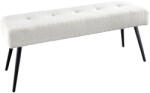 Invicta interior Banca BOUTIQUE 100 cm, aspect capitonat cu nasturi, tesatura boucle alba, cu picioare metalice negre (44245)