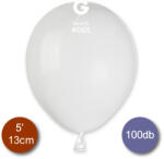 Gemar Pasztel, fehér lufi, 100 db GÖMB, d13cm (A50/01)