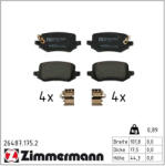  ZIMMERMANN fékbetétkészlet, tárcsafék 26487.175. 2
