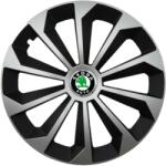 AutoHelix MSA Set 4 Capace Roti 14 inchi (R14) Fame Gri-Negru, Compatibile Cu Skoda (2130)