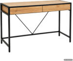AKORD Loft Pure Íróasztal Forgácslap Tölgy Craft Fekete Fém Lábak 2 Fiókkal (AKO-BIULPU124CRACZA)