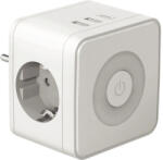 GELUX Adaptor priză cub Gelux 2 prize cu împământare, USB A+C, 16 A alb, cu întrerupător, lumină veghe (GL-AC2S2U1CLK)