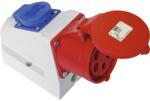PCE Priză dublă trifazică PCE (1 CP + 1 trifazată) 16A, montaj aplicat, pentru exterior IP44 (PCEETI92156W)