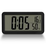 TOO DC-505-B hőmérséklet és páratartalom kijelzéssel, ébresztő funkcióval fekete digitális óra