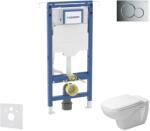 Geberit Duofix - Set pentru montare încastrată, toaletă și capac Duravit D-Code, clapetă Sigma01, Rimless, SoftClose, crom lucios SANI11CP1100 (SANI11CP1100)