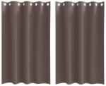 vidaXL Fekete Függöny Gyűrűkkel 2 pcs Sötét Barna 175 x 140 cm 4107334 (4107334)