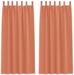 vidaXL Fekete Függöny Gyűrűkkel 2 pcs Terrakotta 245 x 140 cm 4107636 (4107636)