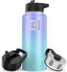 Iron °flask rozsdamentes acél palack, 3 kupak, 24 óra hidegen / 12 óra melegen tartás, szigetelt, kék/lila, BPA-mentes, 950 ml (RMX-A078-01-AE1US)