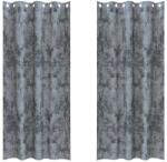vidaXL Bársonyfüggönyök 2 pcs Ezüst Szürke 225 x 140 cm Bársony 4107650 (4107650)