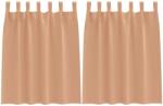 vidaXL Fekete Függöny Gyűrűkkel 2 pcs Világos Barna 140 x 140 cm 4107588 (4107588)