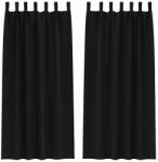 vidaXL Fekete Függöny Gyűrűkkel 2 pcs Fekete 245 x 140 cm Poliészter 4107541 (4107541)