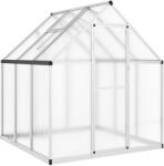 vidaXL ezüstszínű alumínium melegház alapvázzal 169 x 169 x 202 cm 4005828 (4005828)