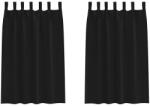 vidaXL Fekete Függöny Gyűrűkkel 2 pcs Fekete 175 x 140 cm Poliészter 4107539 (4107539)