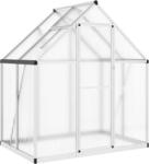 vidaXL ezüstszínű alumínium melegház alapvázzal 169 x 114 x 195 cm 4005822 (4005822)