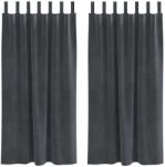vidaXL Sötétítő függönyök 2 pcs Világosszürke 140 x 175 cm Bársony 4107264 (4107264)