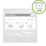 FoodSaver Pachet 20 pungi cu fermoar pentru vidat alimente, 3.8L, 27.5x27.5 cm FoodSaver (FVB016X-01)