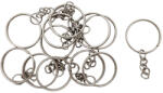  Kulcstartó karika mini lánccal, 23 mm átmérő (KBI-KU0008)