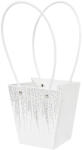Valex Decor 10db. Virág táska ezüst ragyogással 12(h) x 8(sz) x 12.5(m) cm - Fehér (SP1-17)
