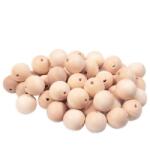 Playbox PlayBox: Mărgele din lemn natural de 25mm, pachet de 50 bucăți (2470196)