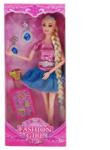 Magic Toys Fashion Girl păpușă de modă cu valiză și cercei 29cm (MKL534956) Papusa