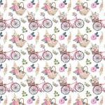 Cardex Hârtie de ambalat roz cu model de biciclete 100 x 70 cm (53446)