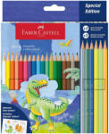Faber-Castell Faber-Castell: Set de creioane colorate cu dinozauri 18+6 buc (111222)