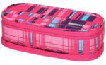 Spirit Spirit: Penar oval etajat roz cu model în carouri 23x10cm (407182) Penar