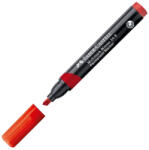 Faber-Castell Faber-Castell: Marker permanent roșu pe bază de alcool cu vârf tăiat (153121)
