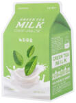  A'PIEU - Green Tea Milk One-Pack Face Mask (21g, 1db) - Bőrnyugtató és faggyúkiegyensúlyozó tejes fátyolmaszk