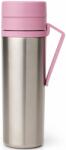 Brabantia Make & Take Insulated Flask duplafalú termosz 500 ml, hideg és meleg italok számára, szivárgásmentes, fogantyúval, r. m. acél, rózsaszín-lila (BR244889)