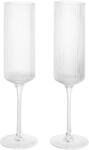 Ferm Living set de pahare cu picior pentru șampanie din sticlă Ripple 99KK-SLUZTF_TSP (1104271423) Pahar