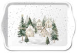 Ambiente B. V Karácsonyi műanyag kistálca 21x13 cm - házak havas erdőben - Snowy Houses (VR-33720995)