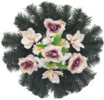  Selyemkoszorú (46cm) - Rózsa-orchidea - Krém-mályva #D2