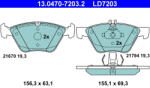  ATE fékbetétkészlet, tárcsafék 13.0470-7203.2