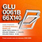 VELUX Fereastra VELUX GLU 66X140 0061B + Rama EDW 2000 (VELUX GLL FK08 0061B +EDW 2000)