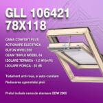 VELUX Fereastra VELUX 78X118 GLL 106421 + Rama EDW 2000 (VELUX GLL MK06 106421 + EDW 2000)