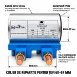 Einstal Colier reparatie 2 teava metalica sau plastic cu diametrul 60-67 mm (5947226448597)