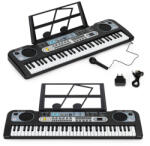MULTISTORE Gyerek szintetizátor, MUSIC PARADISE MQ-6119, 76 x 23 x 19 cm, 61 billentyűs, mikrofonnal, hálózati adapterrel, 10 ritmussal, 6 dallammal, felvétel funkcióval, 3 éves kortól
